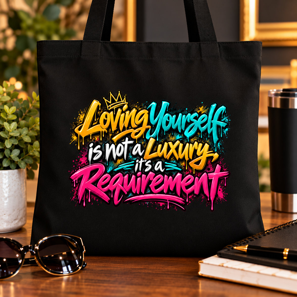 Loving Yourself Is Not a Luxury, It's a Requirement – Graffiti Tote