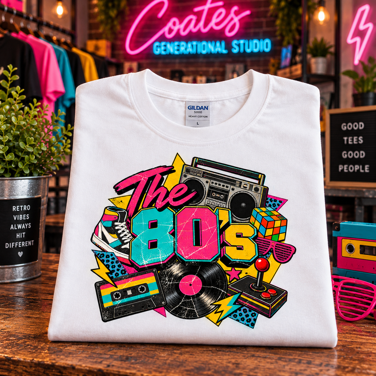 📼 The 80's Throwback Graphic Tee – Retro Vibes Only! 🌈