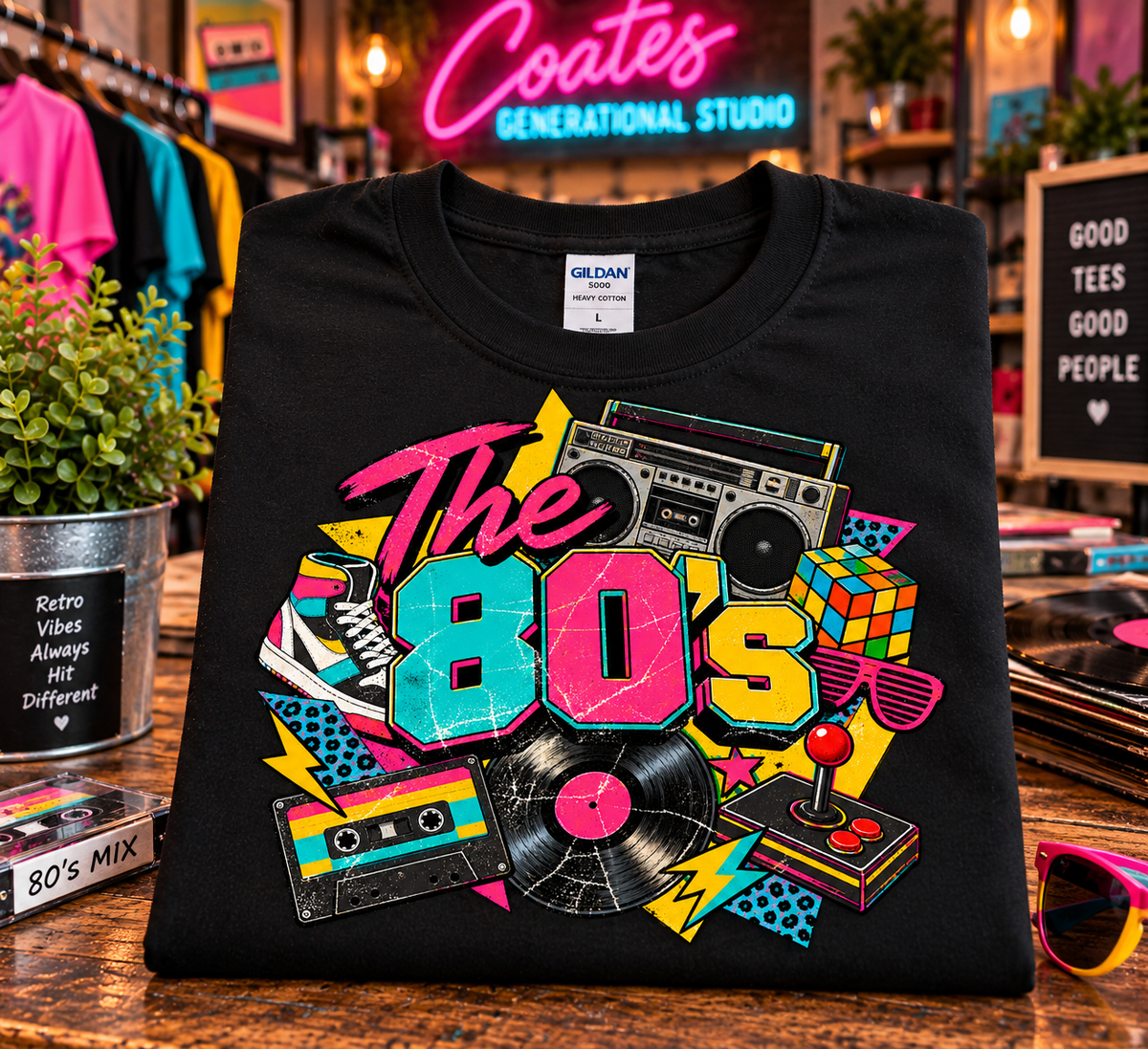 📼 The 80's Throwback Graphic Tee – Retro Vibes Only! 🌈